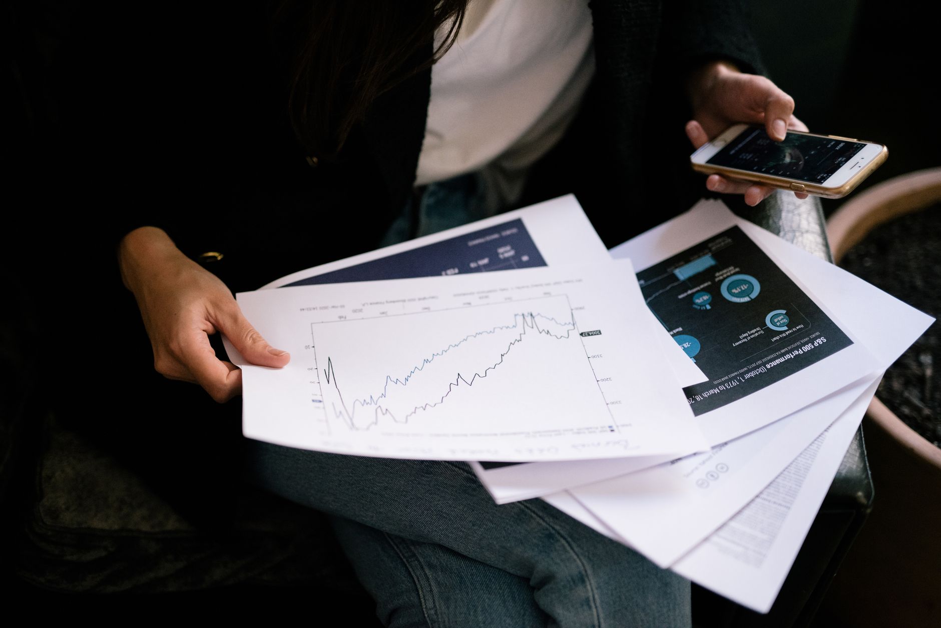 Reviewing business graphs and analytics
